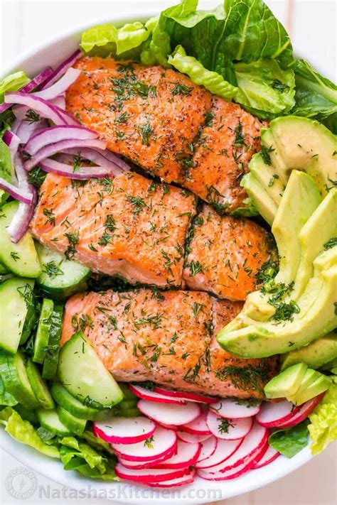 Avocado Salmon Salad Recipe (VIDEO) - NatashasKitchen.com