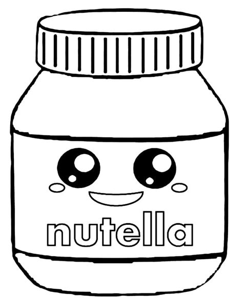 Desenhos De Kawaii Nutella Para Colorir E Imprimir Colorironline