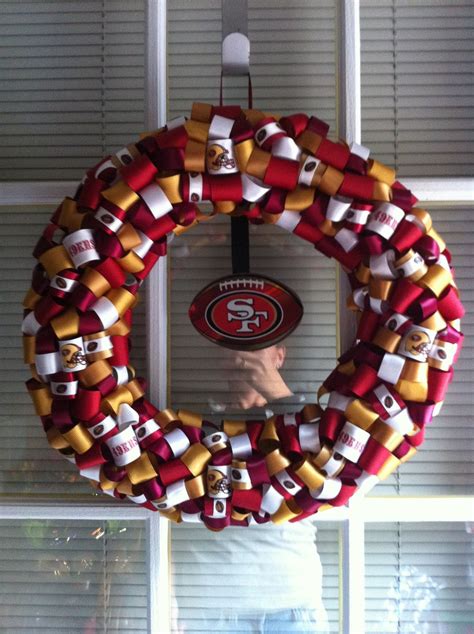 Pin By Celebrate Pretty On Super Bowl Party 49ers Sports Wreaths Sf