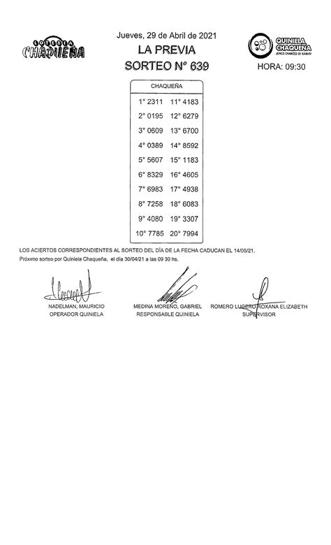 Extracto De Quiniela Mundial 6