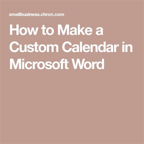 How to Make a Custom Calendar in Microsoft Word | Custom calendar ...