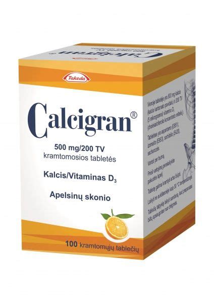 CALCIGRAN 500 mg 200 TV kramtomosios tabletės N100 Camelia