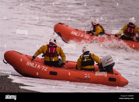 An Rnli Training Session Crew Members In A Class Arancia Inshore