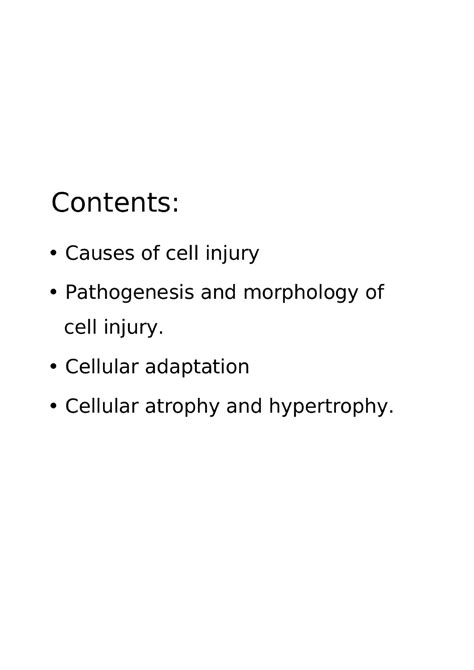 Basic principles of Cell injury and Adaptation unit 1 pathology ...