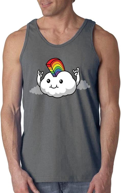 Amazon Shop Ever Cloud Rainbow Mohawk Men S Tank Top Gay Pride Tank Tops Large Charcoal