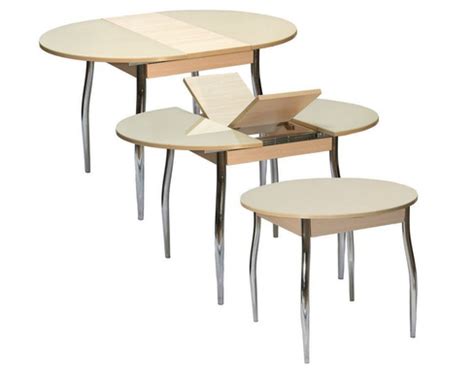 Стол обеденный «Гала-3» стекло, круглый Д=90см, раздвижной +30см, опоры ...