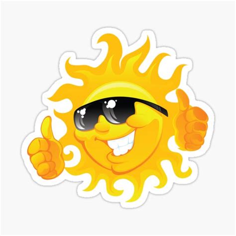 Thumbs Up Sun Smiley Face 1 Sticker For Sale By Hauntersdepot Redbubble