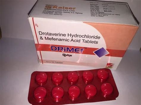 Drimef Antispasmodic Tablets Rs 650box Kaiser Drugs Private Limited