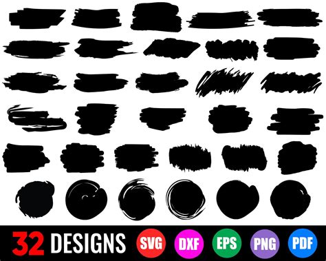 Paint Brush Stroke Svg Bundle Brush Stroke Clipart Brush Etsy Paint