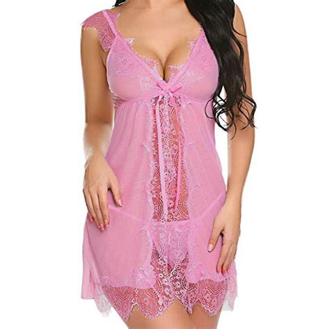 Zuwimk Womens Lingerie Women One Piece Lingerie Deep V Lace Bodysuit