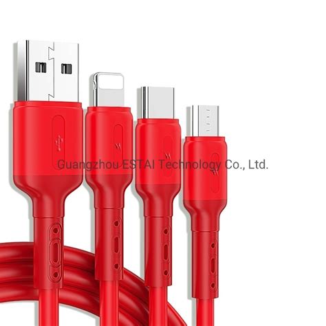 5A Super Fast Charging Android IPhone Charging Data Cable 3 In 1 USB