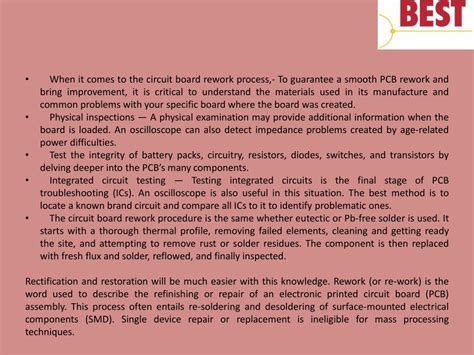 Ppt Complete Guides To The Circuit Board Rework Process Powerpoint