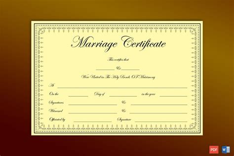 Blank Marriage Certificate Template Word Pdf Certificate Templates Marriage Certificate