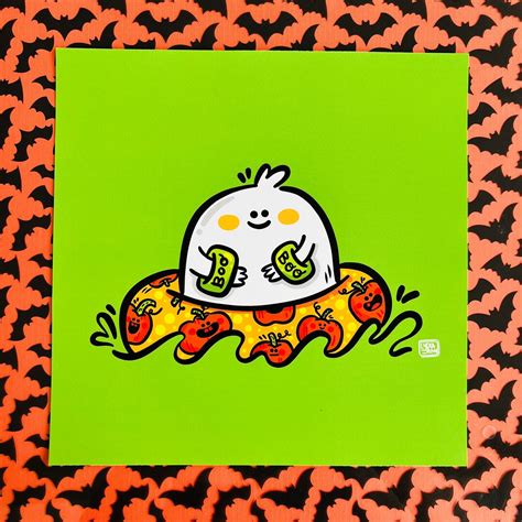 Hot Ghoul Summer Floaty Ghostie Summerween Art Print Etsy