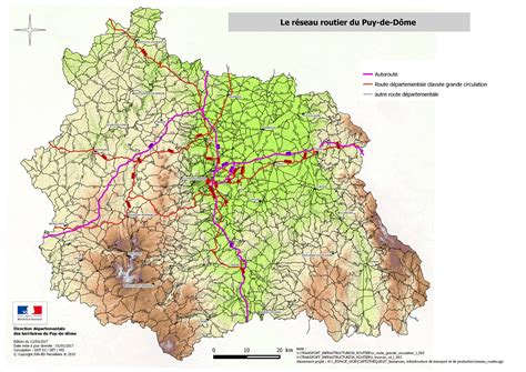 le reseau routier du puy de dome infrastructures cartes  donnees