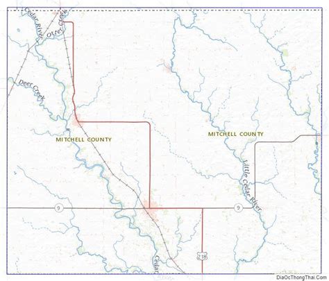 Topographic map of Mitchell County, Iowa Us Map, Topographic Map, Iowa ...