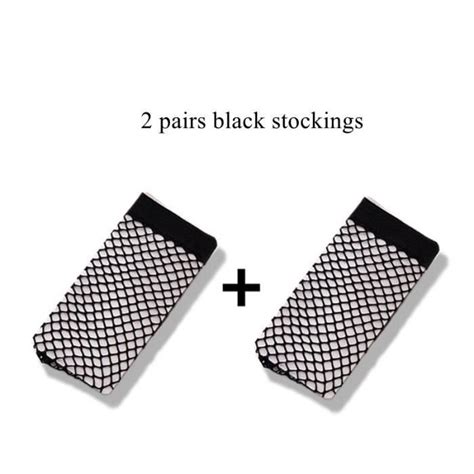 Bas Bas résille en maille transparente pour femme Lingerie Sexy noir et blanc cuisse haute