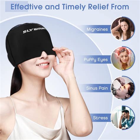 Headache Hat For Migraine Relief Hot And Cold Therapy Migraine Ice Head Wrap Comfortable And