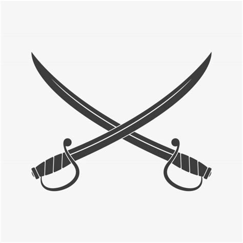 Silhouette Of A Crossed Swords Illustrations Royalty Free Vector