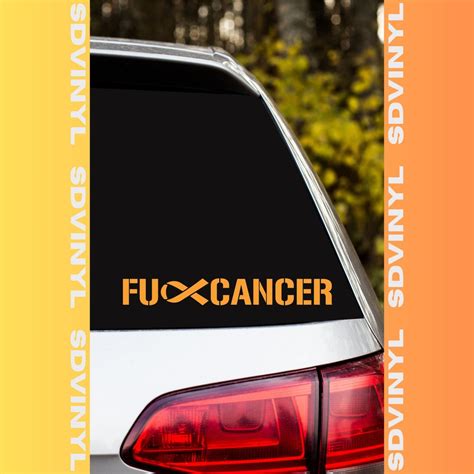 Fuck Cancer Permanent Vinyl Decal High Quality Indoor Outdoor Sticker For Cars Laptops Cups