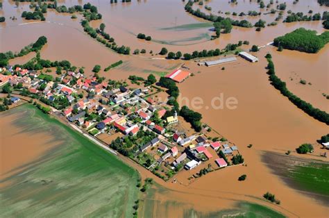 Luftbild Lau Ig Hochwasser Pegel Situation Durch Berschwemmung Und