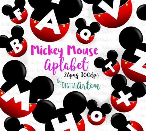 Mickey Mouse Letters Clipart Alphabet Clipart Disney Etsy Mickey