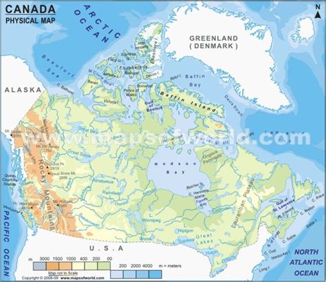 Physical Map Canada