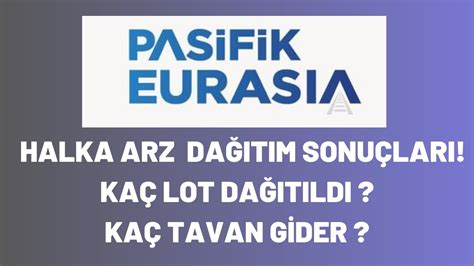 Pasifik Eurasia Halka Arz Sonuçları Kaç Lot Düştü Kaç Tavan Yapar