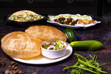 Chole Bhature Or Chana Masala Is A Famous Indian Dish 14909691 Stock