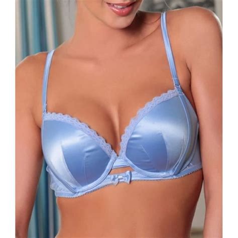 Soutien Gorge B Coqu Push Up Tissu Satin Bleu Lingerie Femme Bleu Cdiscount Pr T Porter