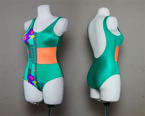 Vintage SPORT Swimsuit 1980s Bikini Onepiece Bathing Suit Low Etsy