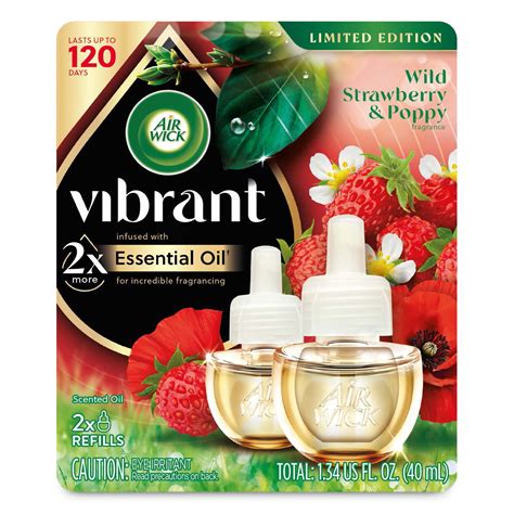 Air Wick Vibrant Plug-In Scented Oil Air Freshener Warmer Refills, Wild