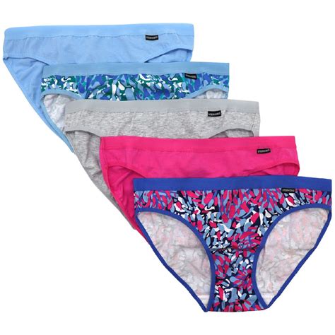 Underworks Women S Bikini Briefs 5 Pack Multi Coloured W24 Emerso The Warehouse