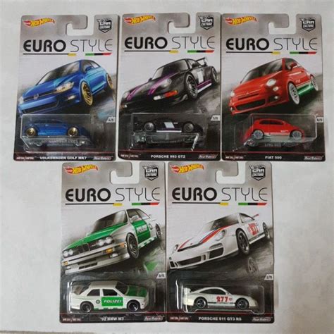 Hot Wheels Euro Style Bmw M Porsche Gt Rs Gt Fiat Volkswagen Golf Mk Shopee