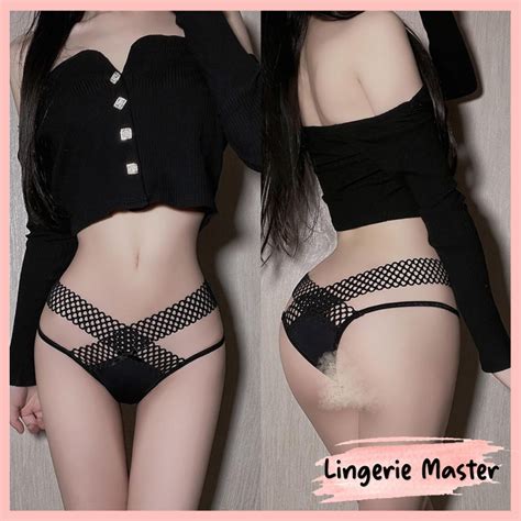 Jual LINGERIE MASTER C 63 Celana Dalam Wanita Sexy Low Waist Jaring Silang Berbentuk V G