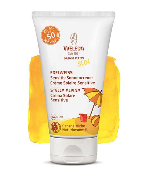 Weleda Crema Solare Sensitive SPF 50, Stella Alpina - 50ml, Ultra ...
