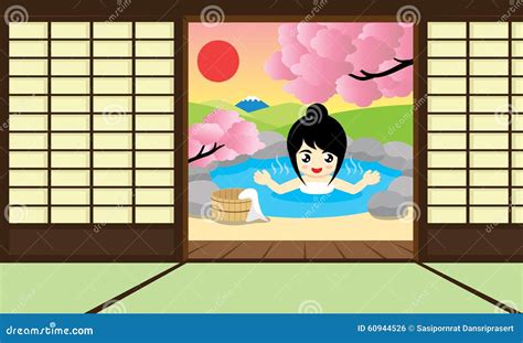 Hot Springs Room Vector Illustration Stock Vector Illustration Of Resort Cute