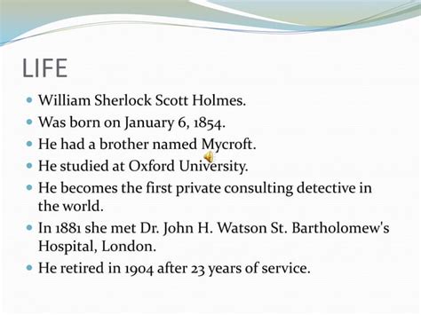 Sherlock Holmes Ppt