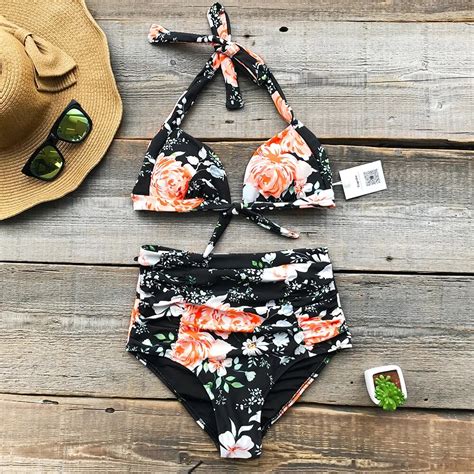 Aliexpress Buy Cupshe Faint Fragrance Print Bikini Set Women High