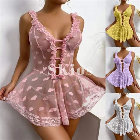 Jual Sexy Lingerie Transparan Dress Sleepwear Baju Tidur Wanita L467 Shopee Indonesia