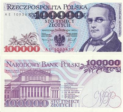 POLSKA Banknot 100 000 zł 1993 r XX seria AE Warszawa Sklep