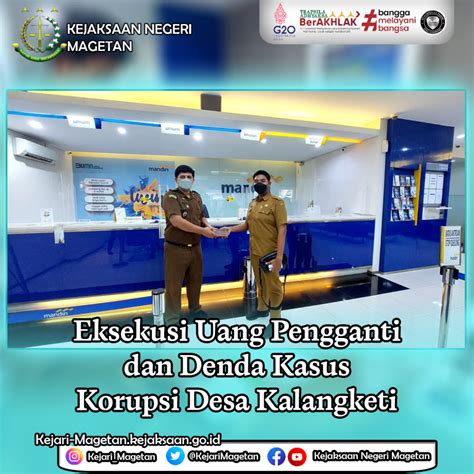 Eksekusi Uang Pengganti Dan Denda Kasus Korupsi Desa Kalangketi