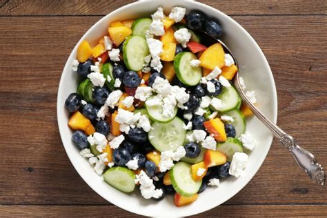 Blueberry Peach Feta Salad Recipe Cook Me Recipes