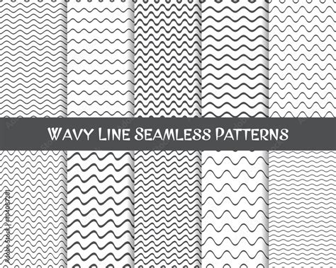 Vector wavy line seamless patterns Stock Vector | Adobe Stock