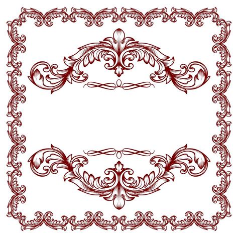 Elementos De Diseño Floral Vintage Marcos Y Bordes Vectoriales