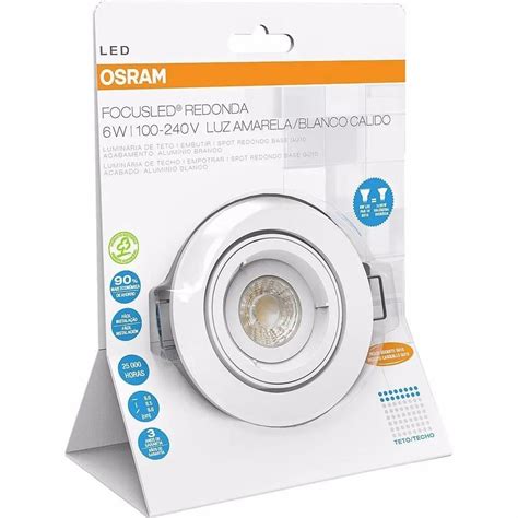 Luminária embutir LED red 6W 3000K bivolt focusled osram Submarino