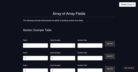 React Hook Form Usefieldarray Nested Arrays Forked Codesandbox