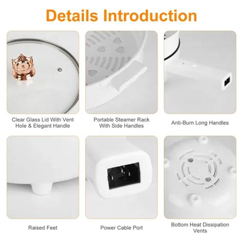 Dropship Electric Hot Pot Non Stick Frying Pan Portable Rapid Noodles Cooker With Long Handle