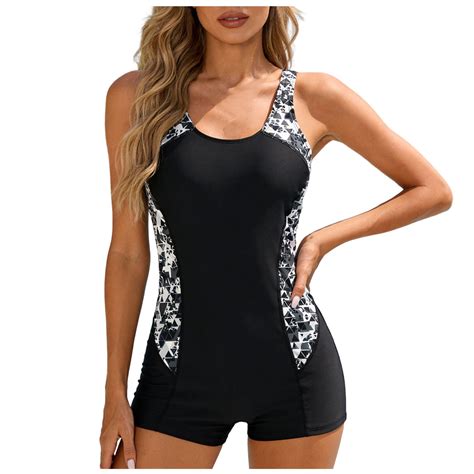 BOBOGOJP Women Plus Size One Piece Athletic Bathing Suit Boyleg One