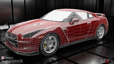 Nissan Skyline Gtr R35 3d Model Obj 3ds Fbx C4d Blend Dae